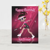 Girlfriend Birthday Card - Tennis Kaart (Gele Bloem)