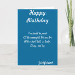 Girlfriend birthday greeting cards kaart<br><div class="desc">Girlfriend birthday cards</div>