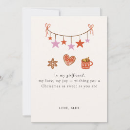 Girlfriend Christmas Card Cute Personalized Feestdagenkaart