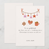 Girlfriend Christmas Card Cute Personalized Feestdagenkaart (Voorkant / Achterkant)