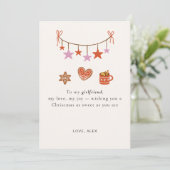 Girlfriend Christmas Card Cute Personalized Feestdagenkaart (Staand voorkant)