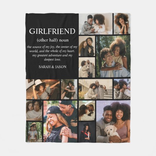 Girlfriend Definition Photo Collage Fleece Deken (Voorkant)