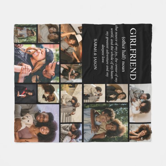 Girlfriend Definition Photo Collage Fleece Deken (Voorkant (Horizontaal))