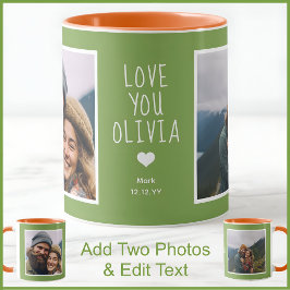 Girlfriend Love You Foto's Modern Groen C111 Wit Mok