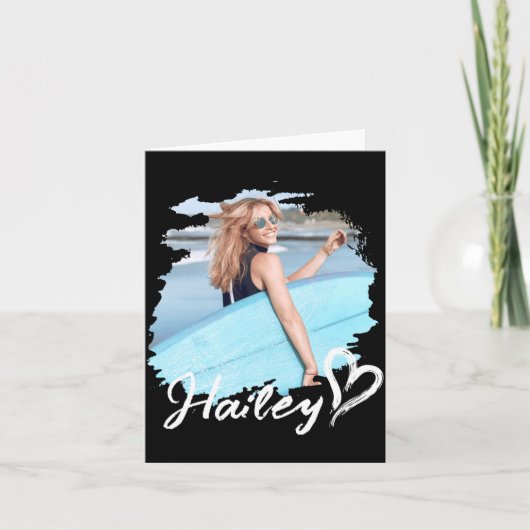 Girlfriend Nge Heart Simple Modern Cool Photo  Kaart (Voorkant)