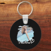 Girlfriend Nge Heart Simple Modern Cool Photo Sleutelhanger (Voorkant)