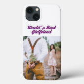 Girlfriend photo purple script Case-Mate iPhone case (Achterkant)