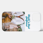 Girlfriend photo sky blue script Case-Mate iPhone case (Achterkant (horizontaal))