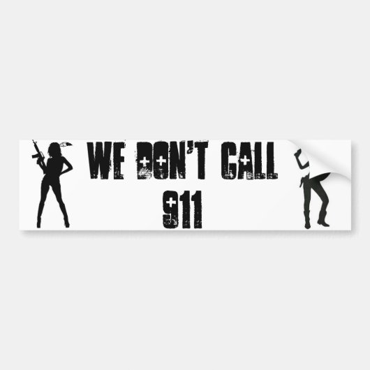 GirlGun WE NOEMEN NIET 911 Bumpersticker (Voorkant)