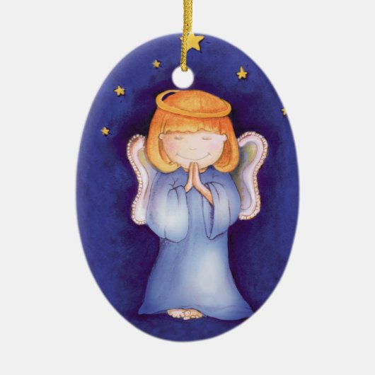 Girlie Angel-kerstversiering Keramisch Ornament (Voorkant)