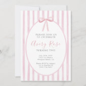 Girlie Bow 1e 2e 3e Verjaardag Elegant Minimalist Kaart (Voorkant)