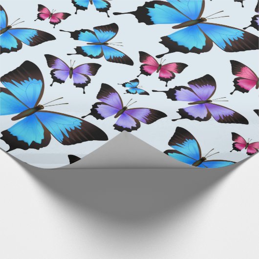 Girlie Butterfly Butterflies Elegant Fun Cadeaupapier (Hoek)