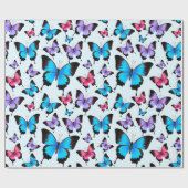 Girlie Butterfly Butterflies Elegant Fun Cadeaupapier (Vlak)
