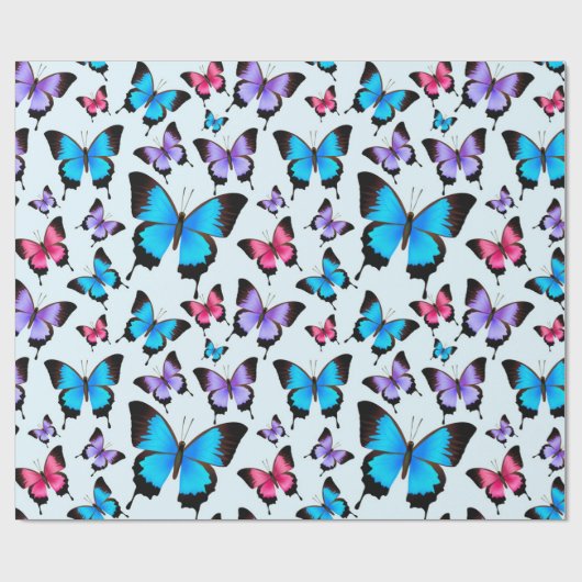 Girlie Butterfly Butterflies Elegant Fun Cadeaupapier (Vlak)