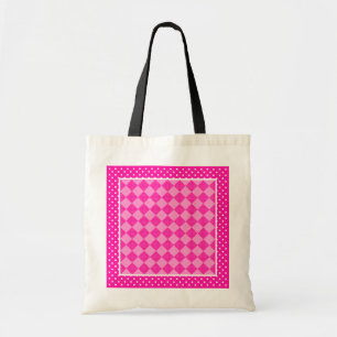 Girlie Canvas tas, Snoep roze geometrisch Tote Bag