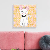 Girlie Cat Wrapped Canvas Print (Insitu (Woonkamer))