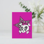 Girlie Emo Skull Briefkaart (Staand voorkant)