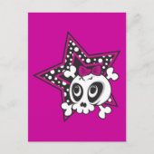 Girlie Emo Skull Briefkaart (Voorkant)