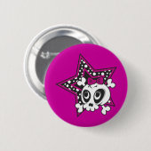 Girlie Emo Skull Ronde Button 5,7 Cm (Voorkant /achterkant)