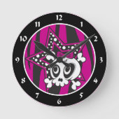 Girlie Emo Skull Ronde Klok (Voorkant)