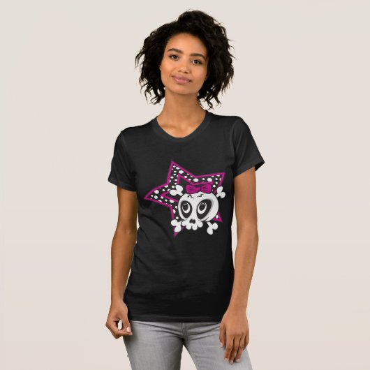 Girlie Emo Skull T-shirt (Voorkant volledig)