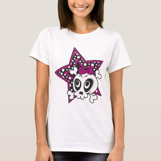 Girlie Emo Skull T-shirt (Voorkant)