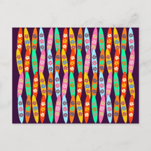 Girlie Flowered Surfboards Briefkaart