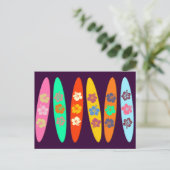 Girlie Flowered Surfboards Briefkaart (Staand voorkant)
