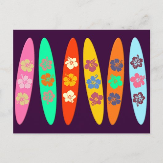 Girlie Flowered Surfboards Briefkaart (Voorkant)