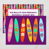 Girlie Flowered Surfboards Kaart (Voorkant / Achterkant)