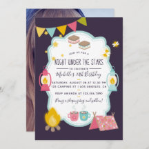 Girlie Glamping Birthday Party voegt foto Invite t