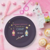 Girlie Glamping Party gepersonaliseerd Papieren Bordje (Feest)
