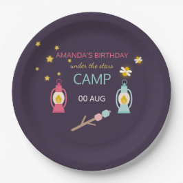 Girlie Glamping Party gepersonaliseerd Papieren Bordje