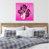 Girlie Guitar Canvas Afdruk (Insitu (Slaapkamer))