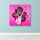 Girlie Guitar Canvas Afdruk (Insitu (Houten vloer))