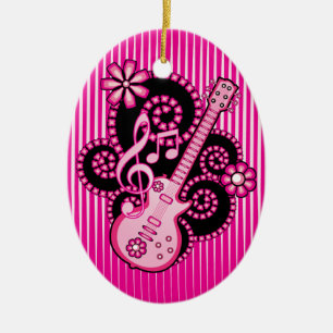 Girlie Guitar Keramisch Ornament
