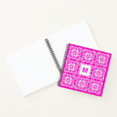  Girlie Hot Pink Lace Monogram Notitieboek (Binnen)
