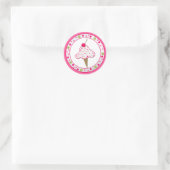 Girlie Ice Cream Cone Verjaardagsfeestje Sticker (Tas)
