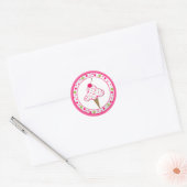 Girlie Ice Cream Cone Verjaardagsfeestje Sticker (Envelop)
