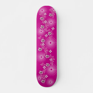 Girlie Pink Flowers Persoonlijk Skateboard