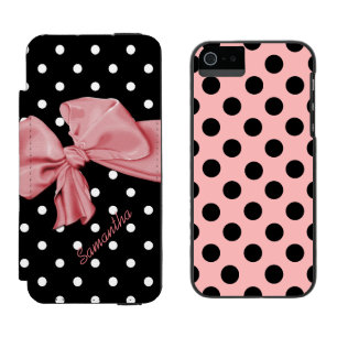 Girlie Polka Stippen iPhone 5S Portemonnee Hoesje