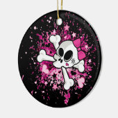 Girlie Skull Keramisch Ornament (Links)
