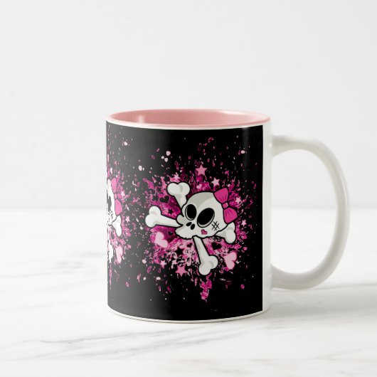 Girlie Skull Tweekleurige Koffiemok (Rechts)