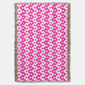 Girlie Snoep Pink and White Chevrons Throw Blanket Deken (Voorkant Verticaal)