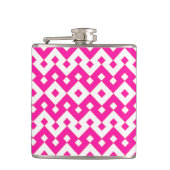 Girlie Snoep Pink en White Geometric Hip Flask Heupfles (Voorkant)