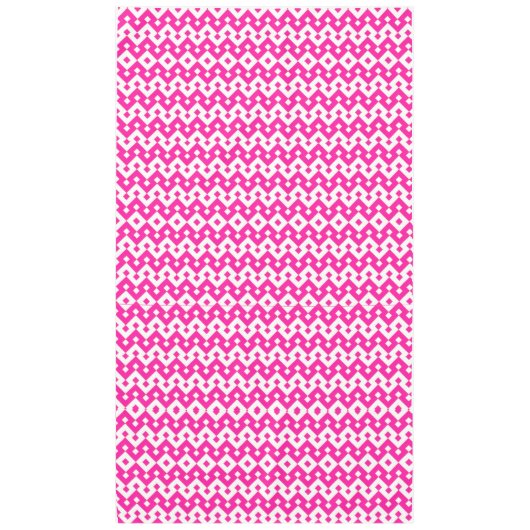 Girlie Snoep Pink en White Zigzags Tablecloth Tafelkleed (Voorkant)