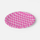 Girlie Snoep Roze en Wit Geometrisch Papier Bord (Gekanteld)