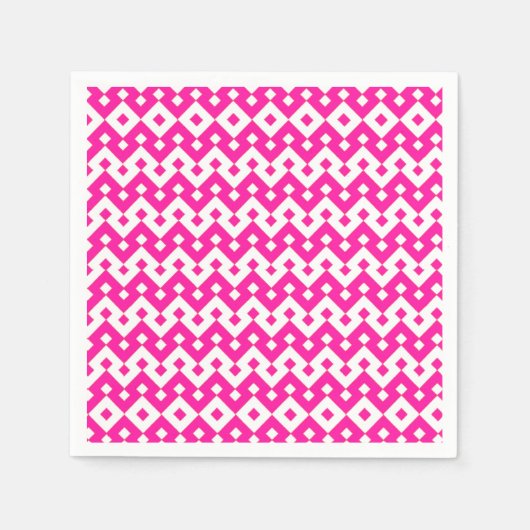 Girlie Snoep Roze en wit papier Cocktail servetten (Voorkant)