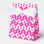 Girlie Snoep Roze en Wit Zigzags Tent Favor Box Bedankdoosjes (Voorkant Zijde)