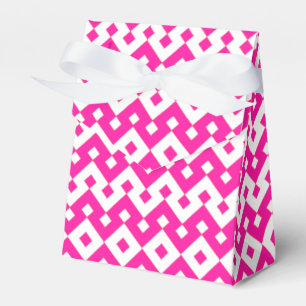 Girlie Snoep Roze en Wit Zigzags Tent Favor Box Bedankdoosjes